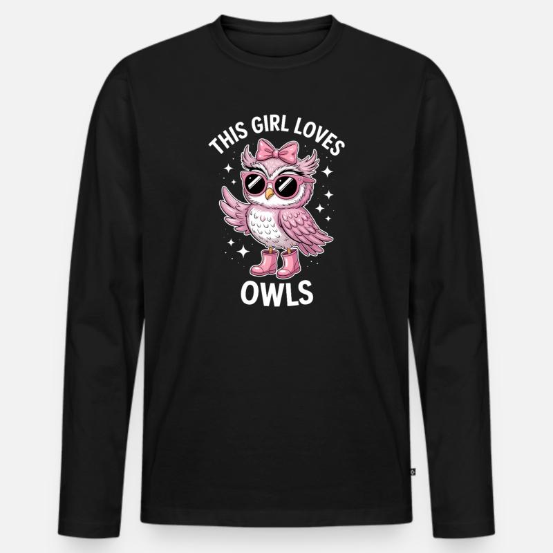 Eule Sprüche Eulen Lustiges Eulen Geschenk - Männer Premium Bio Langarmshirt - Schwarz