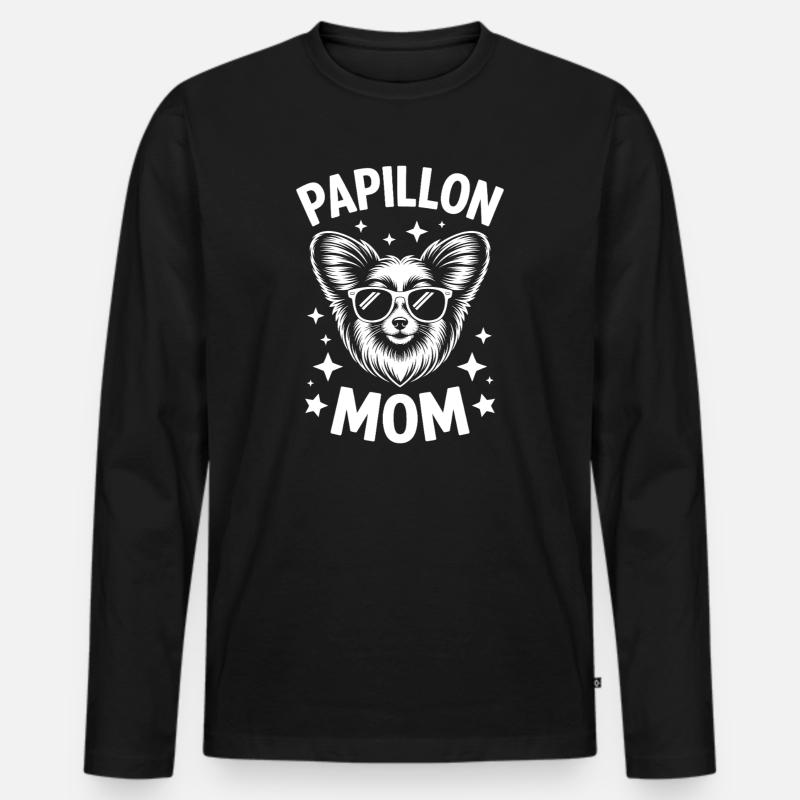 Papillon Sprüche Hunde Lustiges Papillon Geschenk  - Männer Premium Bio Langarmshirt - Schwarz