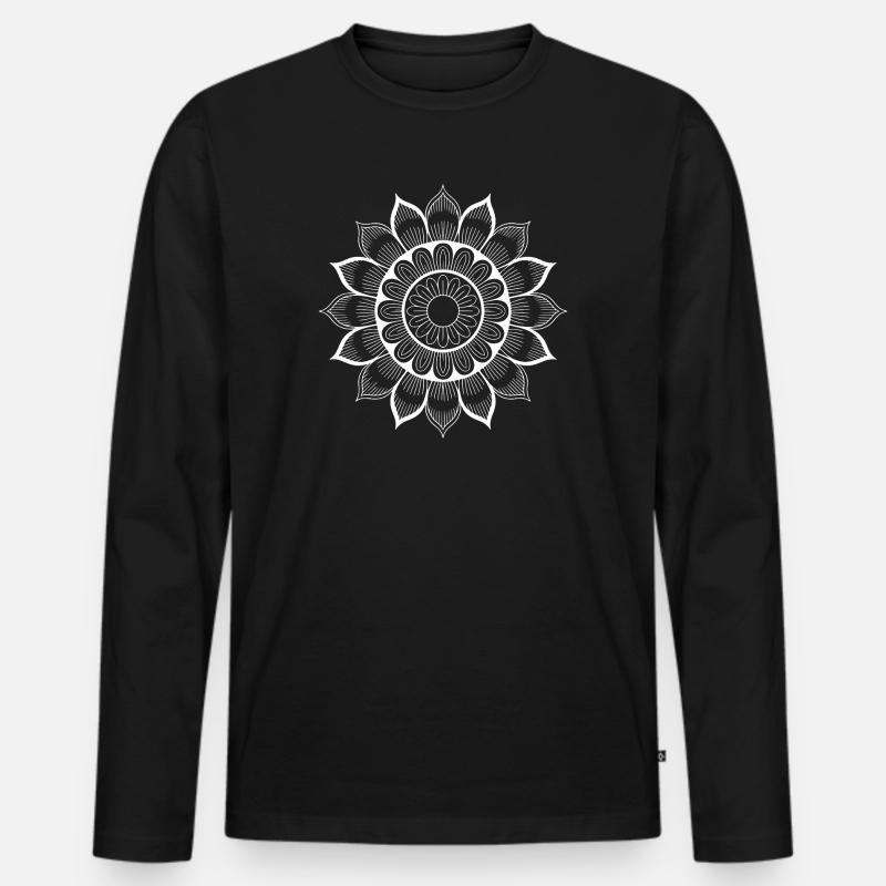 Mandala - Männer Premium Bio Langarmshirt - Schwarz