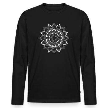 Mandala - Men's Premium Organic Long Sleeve Shirt - black - Front - Nico (187cm)