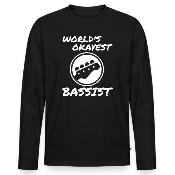Bassiste le plus correct du monde Bassiste drôle - T-shirt manches longues Premium bio Homme - noir - Devant - Nico (187cm)