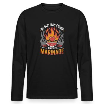 Tu es le feu dans mon grill de marinade en disant - T-shirt manches longues Premium bio Homme - noir - Devant - Nico (187cm)