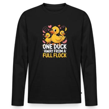 À un canard d’un groupe complet Drôle - T-shirt manches longues Premium bio Homme - noir - Devant - Nico (187cm)