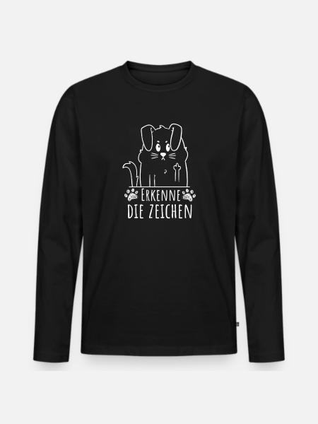 Recognize the Signs – Cute Dog Saying - Men's Premium Organic Long Sleeve Shirt - black