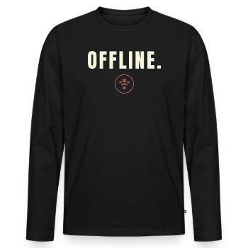 HORS-LIGNE. Design Minimaliste Digital Detox Success Design - T-shirt manches longues Premium bio Homme - noir - Devant - Nico (187cm)