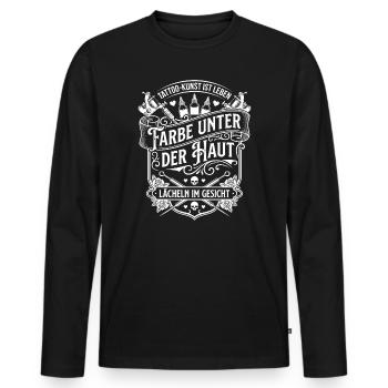 Color Under The Skin Emblem - Men's Premium Organic Long Sleeve Shirt - black - Front - Nico (187cm)