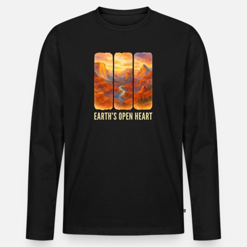 Grand Canyon - Männer Premium Bio Langarmshirt - Schwarz