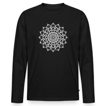 mandala - T-shirt manches longues Premium bio Homme - noir - Devant - Nico (187cm)