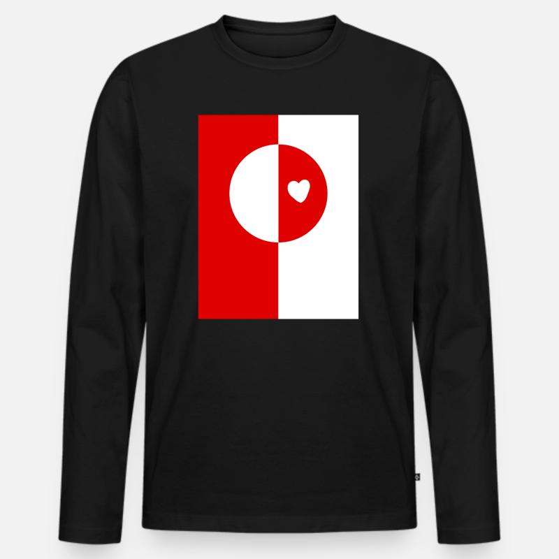 Grönlandflagge - Männer Premium Bio Langarmshirt - Schwarz