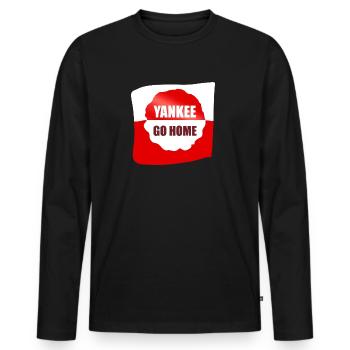 Yankee Go Home Kontrast-Logo - Männer Premium Bio Langarmshirt - Schwarz - Vorne - Nico (187cm)