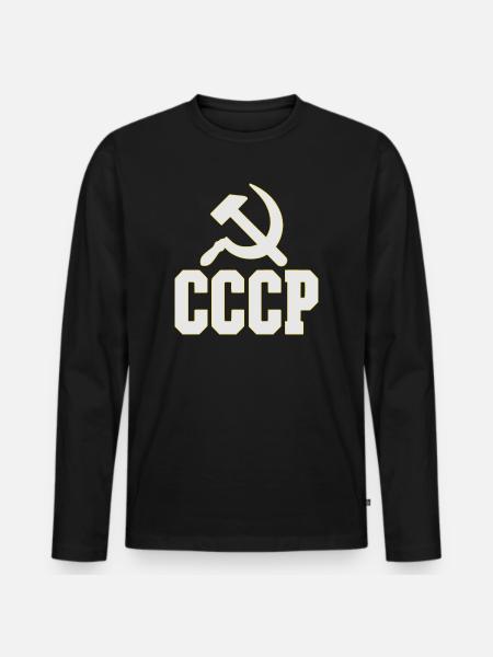 CCCP-design i 80'er-stil, retro taske - Premium økologisk langærmet T-shirt til mænd - sort