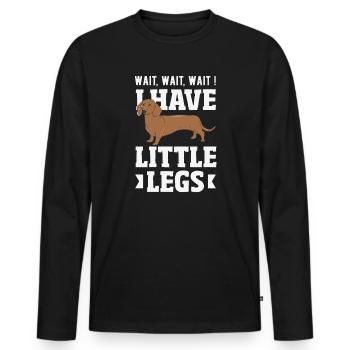 Wait for me, I've got little legs - Men's Premium Organic Long Sleeve Shirt - black - Front - Nico (187cm)