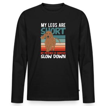 Wait for me, I've got little legs - Men's Premium Organic Long Sleeve Shirt - black - Front - Nico (187cm)