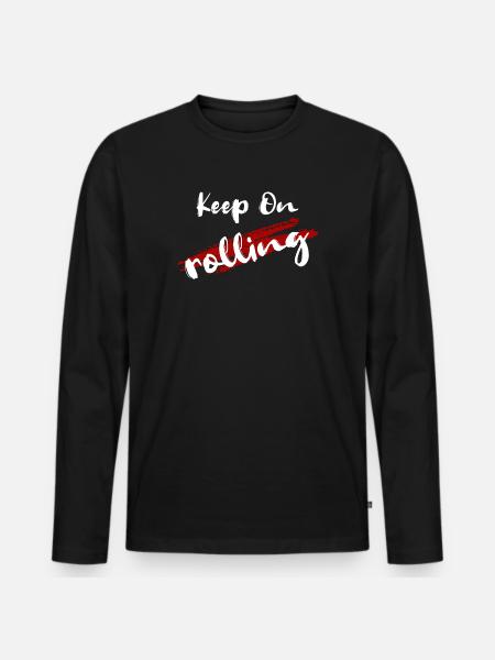 keep on - Men's Premium Organic Long Sleeve Shirt - black