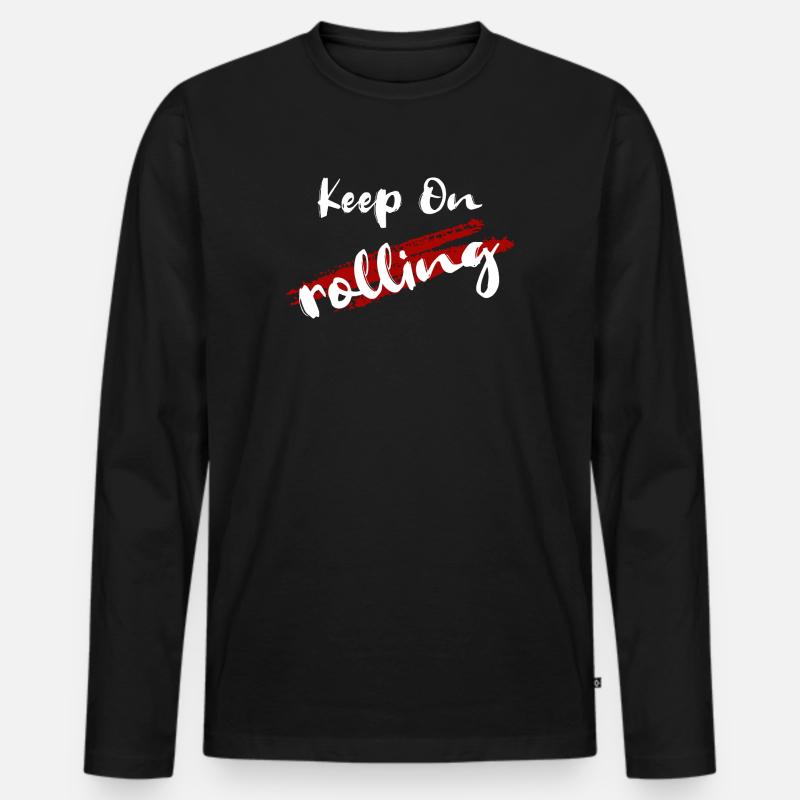 keep on - Männer Premium Bio Langarmshirt - Schwarz