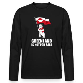 Greenland No to the Bear Sale - Men's Premium Organic Long Sleeve Shirt - black - Front - Nico (187cm)