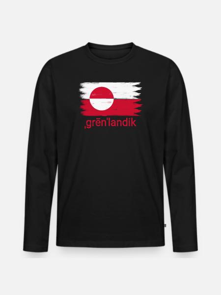 Grønlandik Flag - Men's Premium Organic Long Sleeve Shirt - black