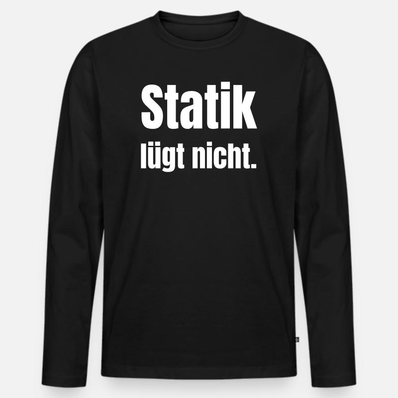 Statik lügt nicht. - Männer Premium Bio Langarmshirt - Schwarz