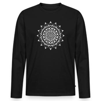 Mandala - Men's Premium Organic Long Sleeve Shirt - black - Front - Nico (187cm)
