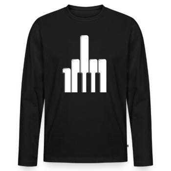 Piano Keys Middle Finger - Men's Premium Organic Long Sleeve Shirt - black - Front - Nico (187cm)