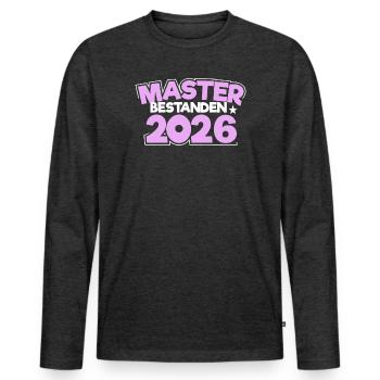 Master 2026 Graduation Graduation - Men's Premium Organic Long Sleeve Shirt - heather anthracite - Front - Nico (187cm)
