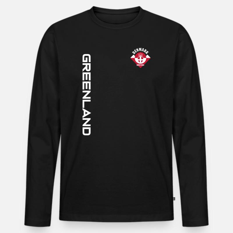 GRÖNLAND DÄNEMARK | SEIT 1814 - Männer Premium Bio Langarmshirt - Schwarz