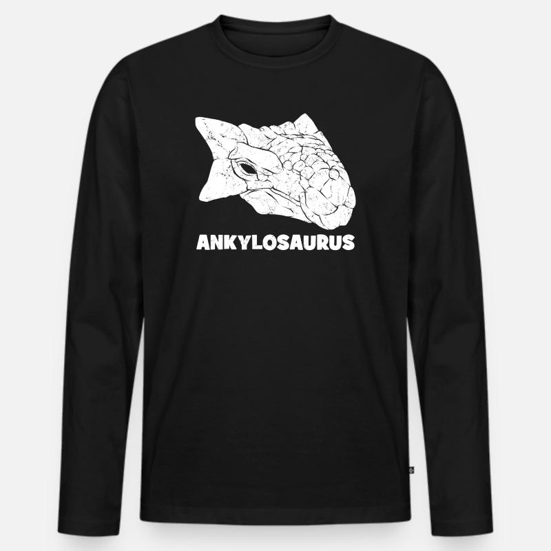 Ankylosaurus Fossil Schädel - Männer Premium Bio Langarmshirt - Schwarz