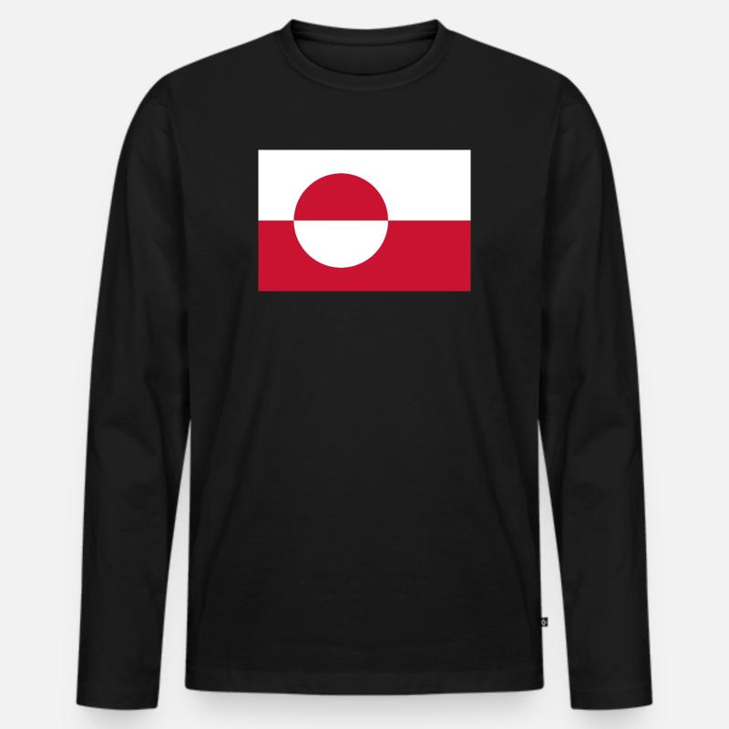 Flagge von Grönland - Männer Premium Bio Langarmshirt - Schwarz