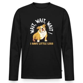 Wait for me, I've got little legs - Men's Premium Organic Long Sleeve Shirt - black - Front - Nico (187cm)