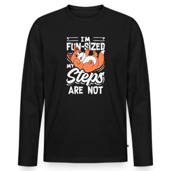 Wait for me, I've got little legs - Men's Premium Organic Long Sleeve Shirt - black - Front - Nico (187cm)