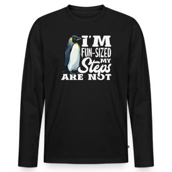 Wait for me, I've got little legs - Men's Premium Organic Long Sleeve Shirt - black - Front - Nico (187cm)