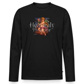 Heavenly Protector - Men's Premium Organic Long Sleeve Shirt - black - Front - Nico (187cm)