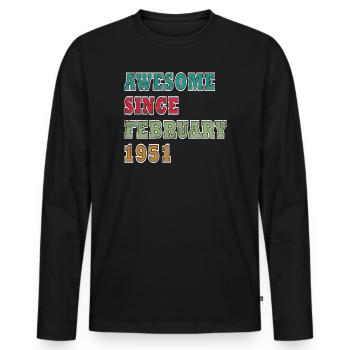 Februar 1951 - Februar 1951 Jahrestag Februar 1951 - Männer Premium Bio Langarmshirt - Schwarz - Vorne - Nico (187cm)