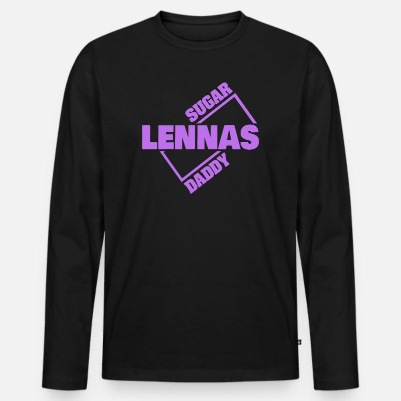 Lennas - Männer Premium Bio Langarmshirt - Schwarz