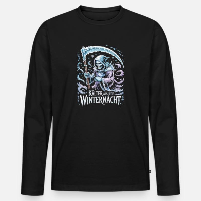  Kälter Als Jede Winternacht Sensenmann Eisiger - Männer Premium Bio Langarmshirt - Schwarz