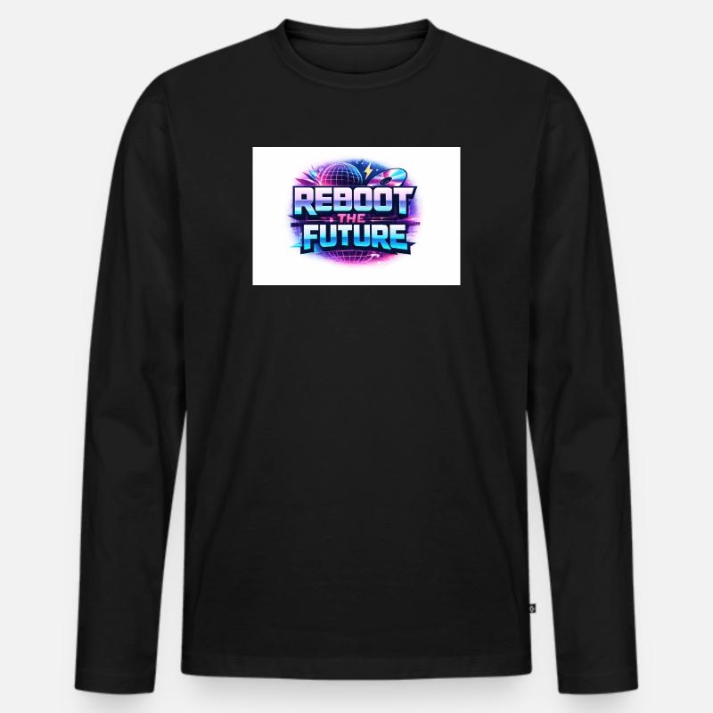 Reboot the Future Neon - Männer Premium Bio Langarmshirt - Schwarz