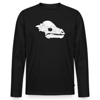 Pachycephalosaurus Fossil Schädel - Männer Premium Bio Langarmshirt - Schwarz - Vorne - Nico (187cm)