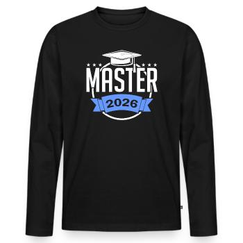 Master bestanden 2026 Promotion Sponsion - Männer Premium Bio Langarmshirt - Schwarz - Vorne - Nico (187cm)