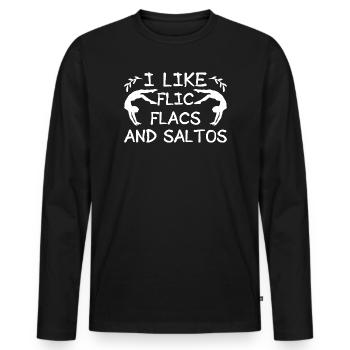 Circus Graphic I Like Flic Flacs Circus Performer - Men's Premium Organic Long Sleeve Shirt - black - Front - Nico (187cm)