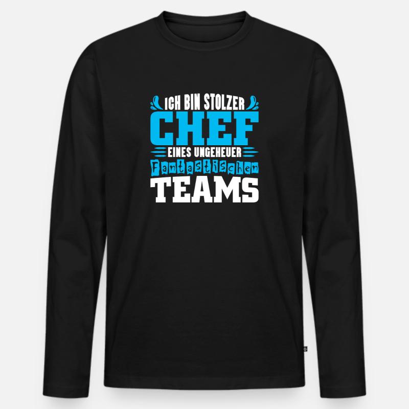 Stolzer Chef Chef Mann Abteilungsleiter Teamchef - Männer Premium Bio Langarmshirt - Schwarz
