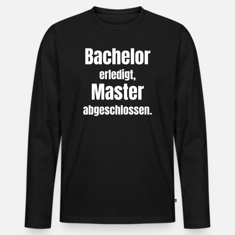 Bachelor oder Master Abschluss - Männer Premium Bio Langarmshirt - Schwarz