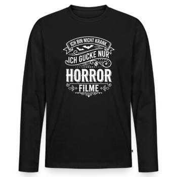 Les films d’horreur disent que le design des ornements est - T-shirt manches longues Premium bio Homme - noir - Devant - Nico (187cm)