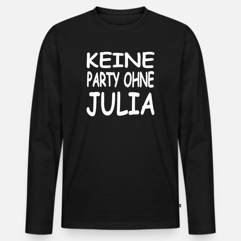 Julia - Männer Premium Bio Langarmshirt - Schwarz