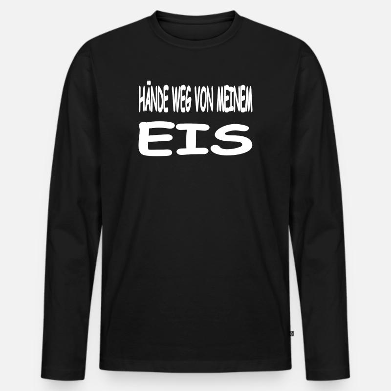 Eis - Männer Premium Bio Langarmshirt - Schwarz