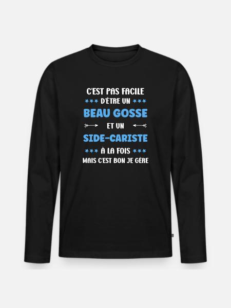 Beau gosse et side-cariste - T-shirt manches longues Premium bio Homme - noir