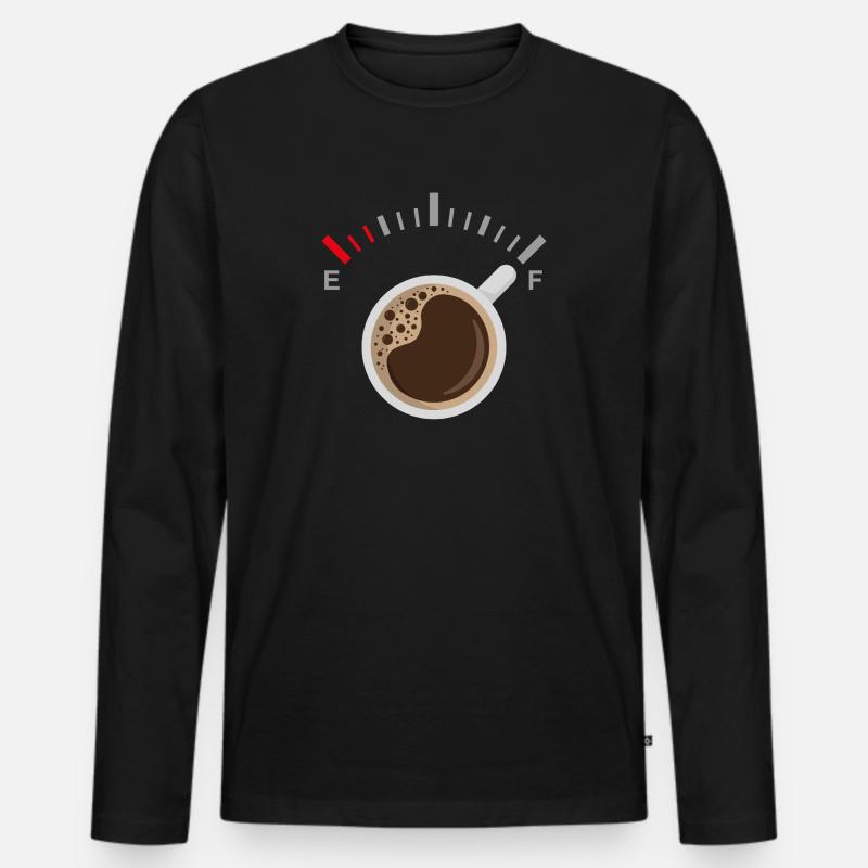 Vollgepumpt mit Kaffee - Männer Premium Bio Langarmshirt - Schwarz