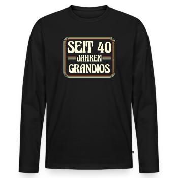 40e anniversaire 40e anniversaire - T-shirt manches longues Premium bio Homme - noir - Devant - Nico (187cm)