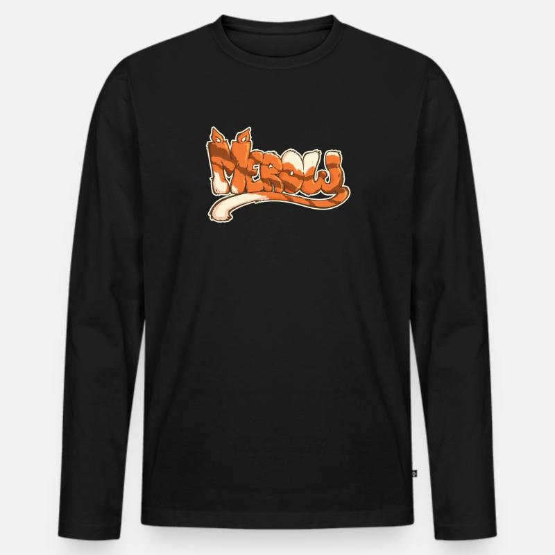 Merow, ein gezogenes Wort - Männer Premium Bio Langarmshirt - Schwarz