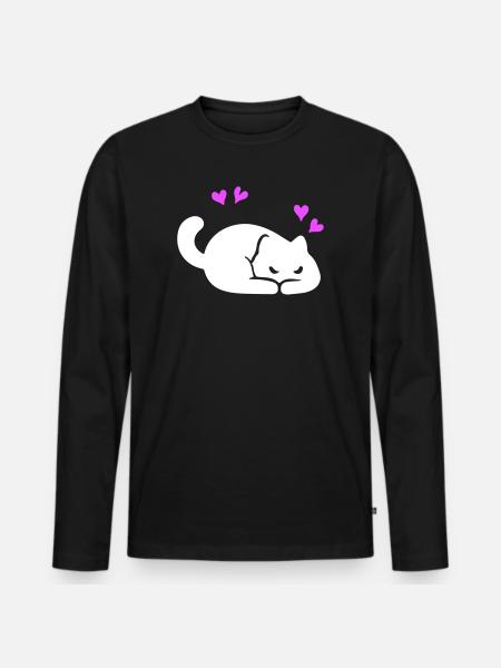 Cat Love - Men's Premium Organic Long Sleeve Shirt - black