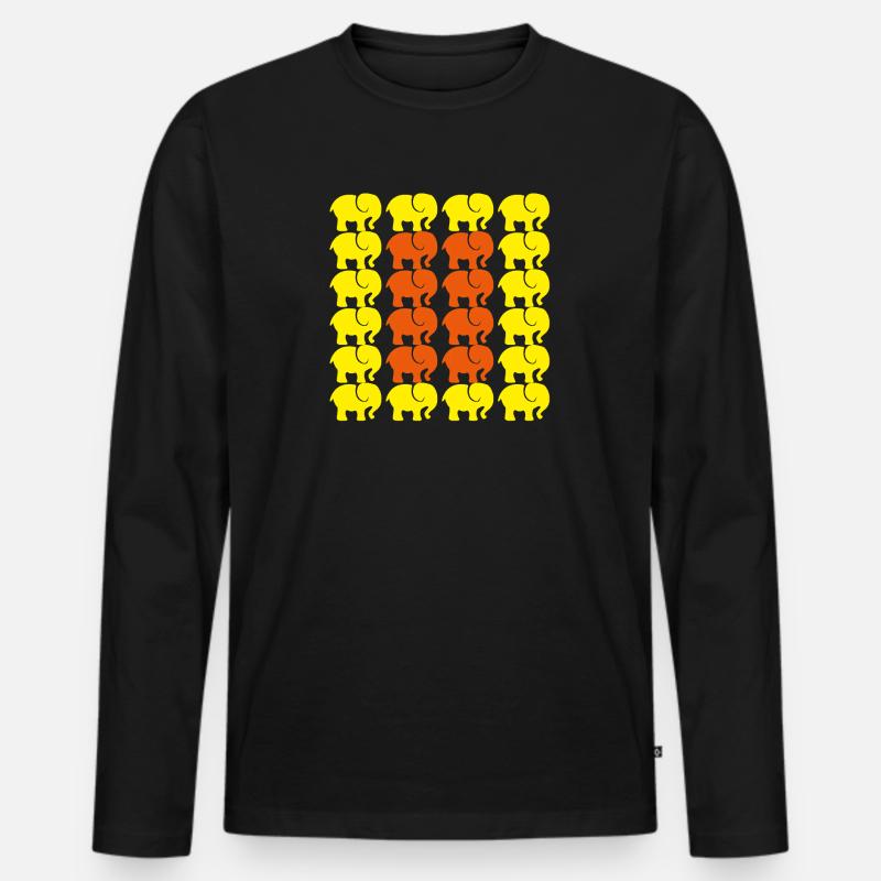 ELEFANT - Männer Premium Bio Langarmshirt - Schwarz